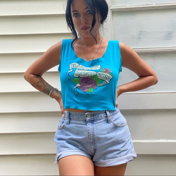 1984 DATE STAMP VINTAGE HARLEY DAVIDSON CUSTOM REWORK PUFF GRAPHIC TANK TOP - Picture 2 of 6